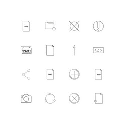 Files and folders sign linear thin icons set vector