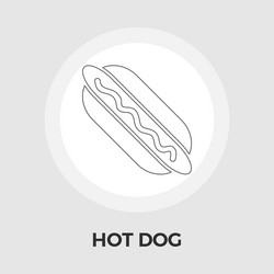 Hot dog flat icon vector