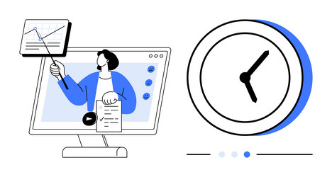 online presentation with data analysis and time vector image
