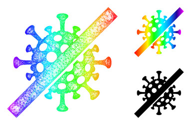 rainbow net mesh gradient no covid19 virus icon vector image