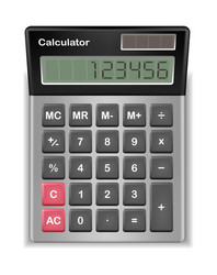 real calculator with sample digital number vector