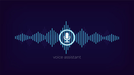 Digital assistant voice recognition app vector