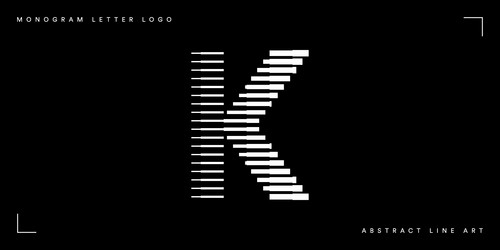 Letter k abstract line art monogram logo vector