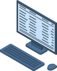 Office desktop computer icon isometric style vector