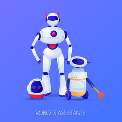 Robot Assistants - Diverse Robotic Helpers vector image
