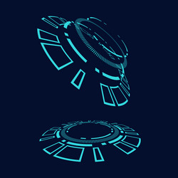 sci fi circle frame modern user interface element vector image