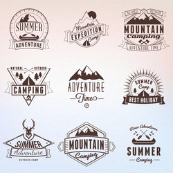 Vintage Summer Camp Badges Vector Image