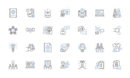 web developer line icons collection html css vector image