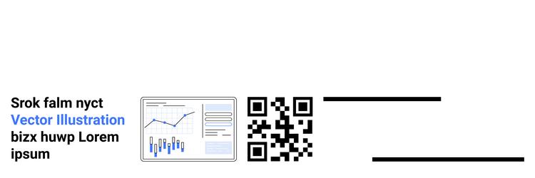 business analytics dashboard with qr code vector image