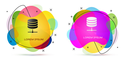 Color server data web hosting icon isolated vector
