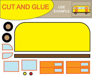 create image bus using scissors and glue vector image