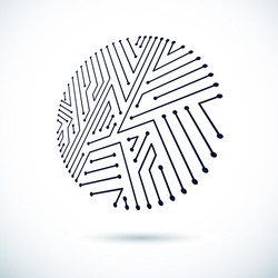 abstract computer circuit board circular vector image