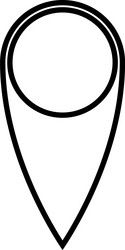 black outline map pointer simple flat icon vector image