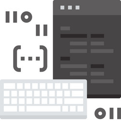 coding flat web icon vector image