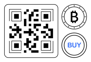 qr code for bitcoin payments with cryptocurrency vector image