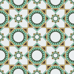 seamless pattern of circles triangles and squares vector image