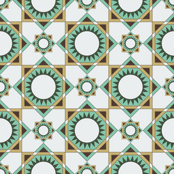 Seamless pattern of circles triangles and squares vector