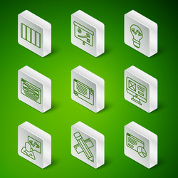 set line website statistic crossed ruler vector image