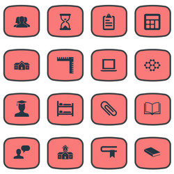 set of simple education icons vector