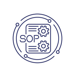 sop icon standard operating procedure line vector image