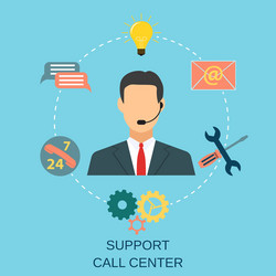 technical support man operator vector image