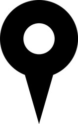 Black map pointer simple flat icon vector