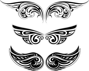 Ethnic Wing Tattoos Vector Image
