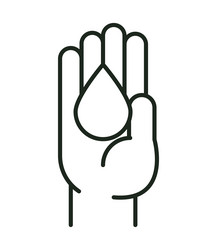 hand with water drop vector