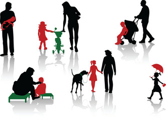 Parent Silhouette Family vector