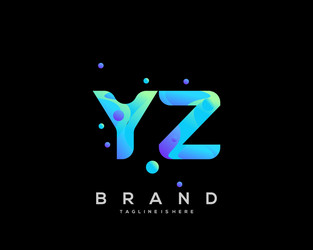Letter yz initial logo with colorful Royalty Free Vector