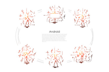 Android - robots with scripts vector