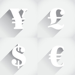 euro dollar pound and yen vector