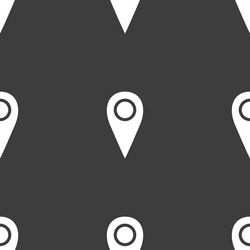 map pointer icon sign seamless pattern on a gray vector image