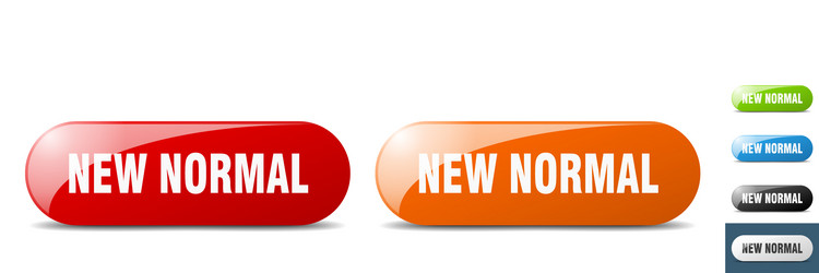 New normal button key sign push set vector