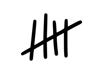 Tally marks to count days in prison vector