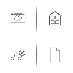 Web and text simple linear icons set outlined vector