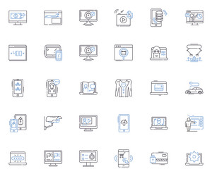 web line icons collection browser html css vector