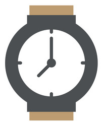 wristwatch with brown strap isolated image vector