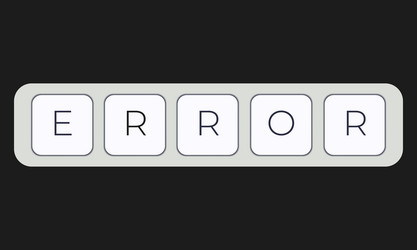 computer keyboard key with error vector image
