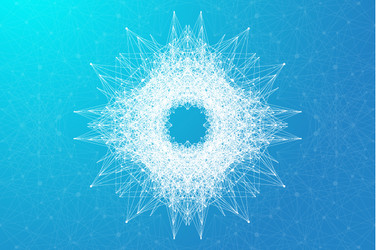 fractal element with connected lines and dots big vector image