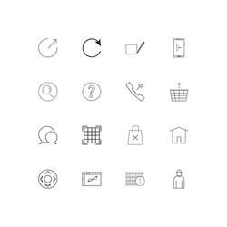 Interface linear thin icons set outlined simple vector