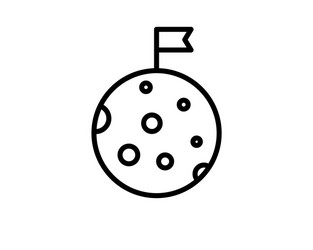 Moon flat design isolated on white background Vector Image