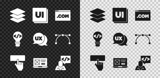 set layers ui or ux design keyboard front end vector image