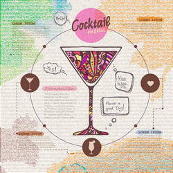 web site design decorative cocktail menu vector