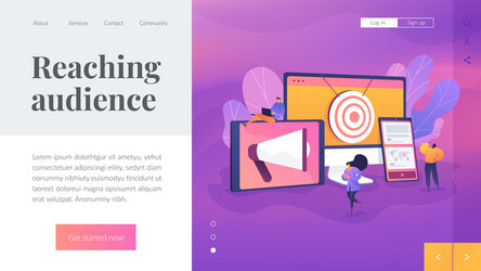 Multi device targeting landing page template vector