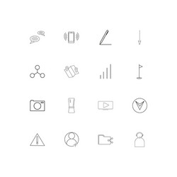 web linear thin icons set outlined simple vector image