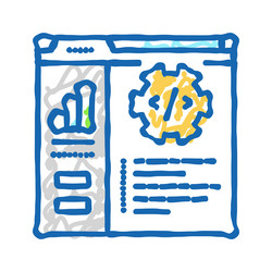 code optimization analyst icon doodle vector image