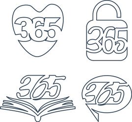 love lock book contact 365 infinity logo icon vector