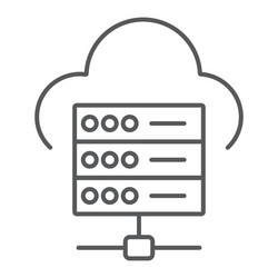 web hosting thin line icon data and analytics vector image
