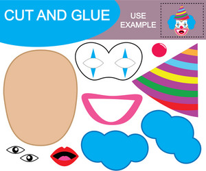 create image face amazed clown using vector